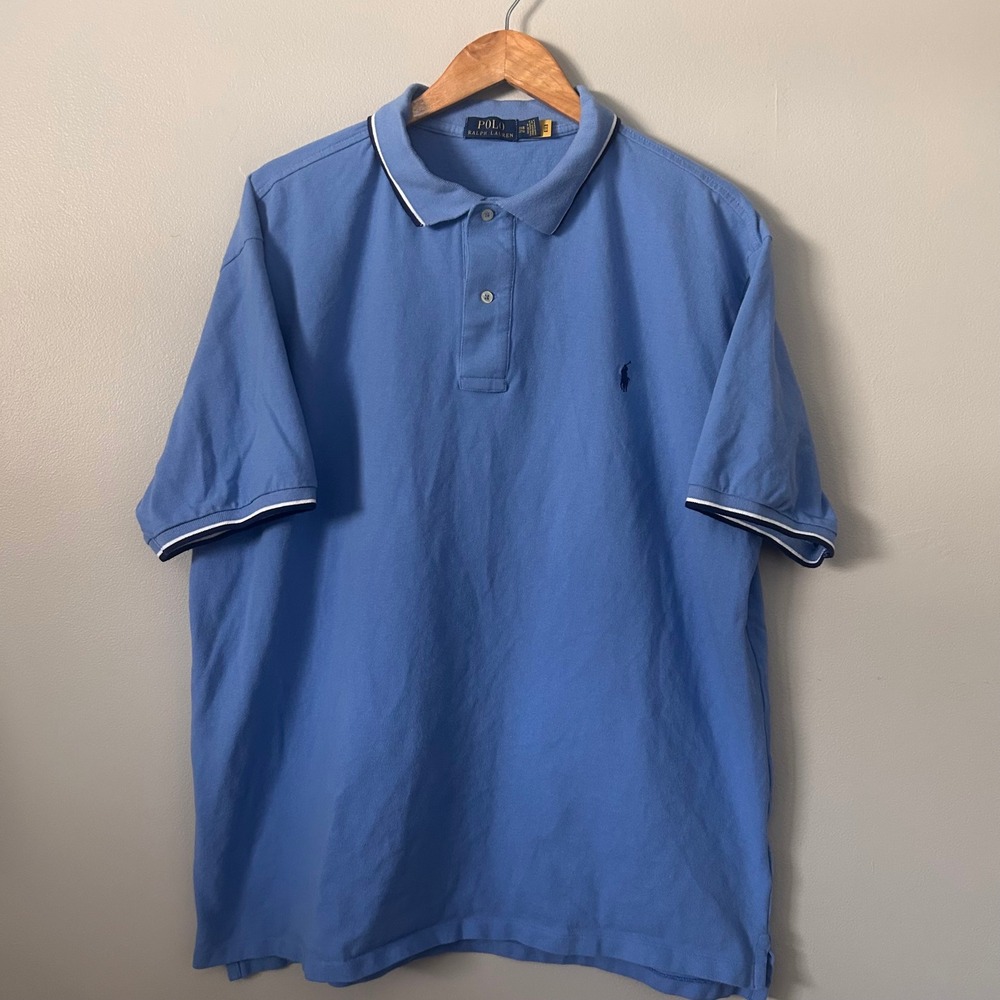 Polo Ralph Lauren Polo Shirt Mens 2XB Big Blue Short Sleeve Pique Cotton Pony - Picture 2 of 7